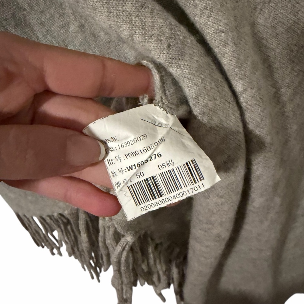 Sundance Cashmere Fringe Homefire Gray Knit Sweater Poncho Wrap One Size - Picture 5 of 8